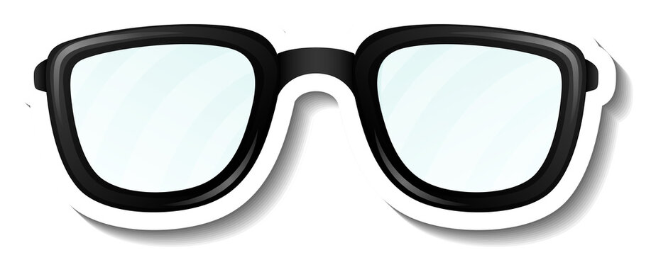 A sticker template with eyewear glasses