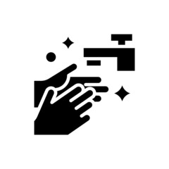 Hand hygiene vector solid icon style illustration. EPS 10 file