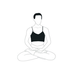 Woman sitting in lotus position and meditating