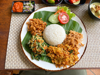 Nasi Campur indonesian food in high resolution image