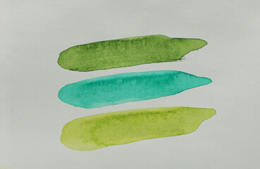 Obraz premium hand painted original impressionism flick the abstract watercolor painting background colorful mix colors green color