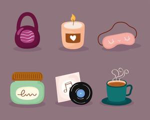 Self care icon set