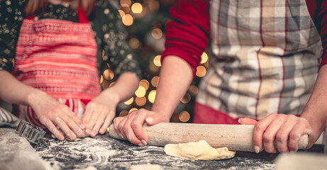 Preparing dough for gingerbread baking