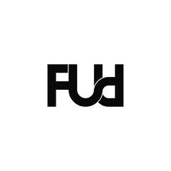 fud initial letter monogram logo design