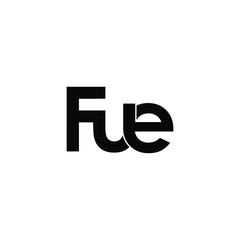 fue initial letter monogram logo design