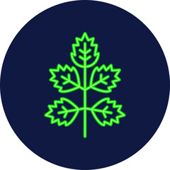 elder leaf neon icon