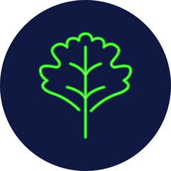 hawthorn leaf neon icon