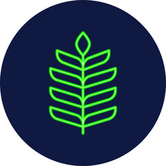 palm leaf neon icon