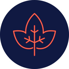 ivy leaf neon icon
