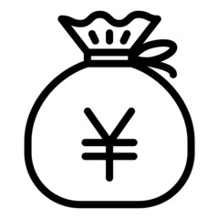 日本・円　人民元　現金袋　ベクターイラスト