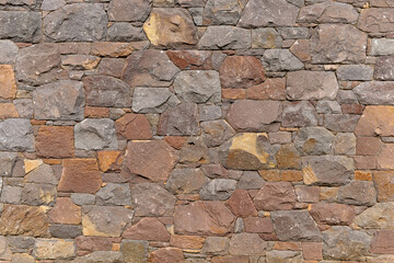 Acient brick wall. Grunge brick wall background. Background of old vintage brick wall. High quality photo, can be used as wallpaper