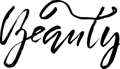 Vector illustration handwritten calligraphy poster. Beauty lettering. Vector illustration. Modern dry brush inscription.