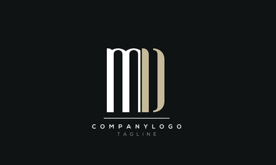 Abstract Letter Initial MD DM Vector Logo Design Template