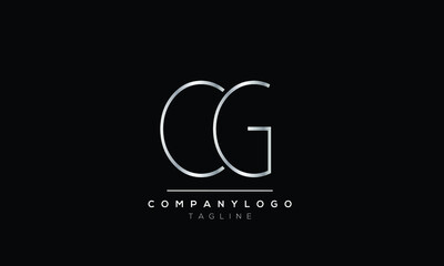 Abstract Letter Initial CG GC Vector Logo Design Template