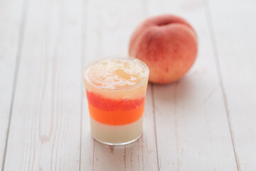 桃とピーチゼリー