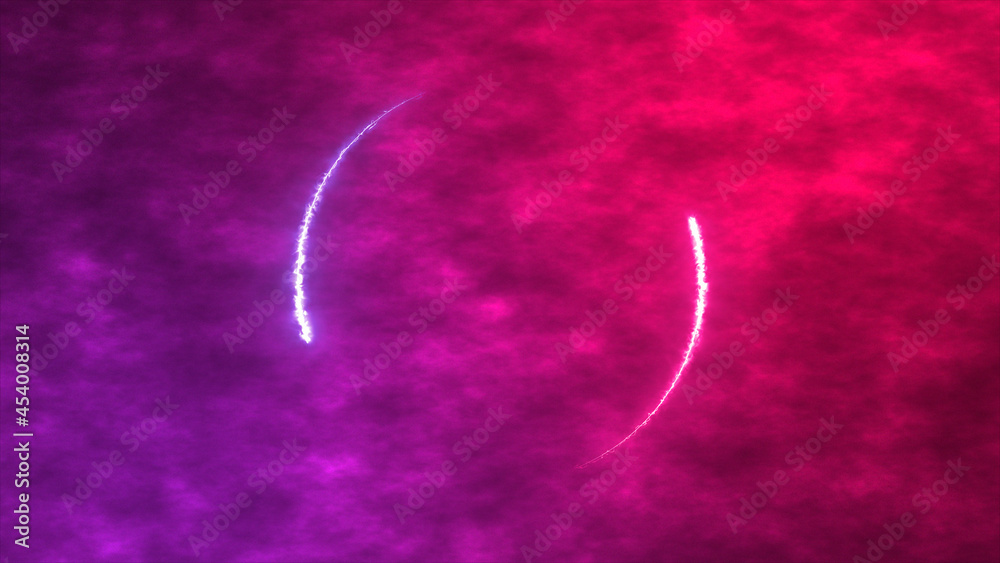 Wall mural saber circle with clouds background for technology background