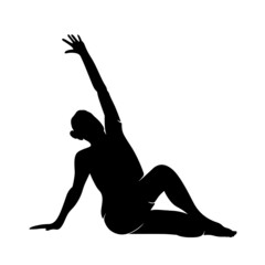 Fototapeta premium Yoga Posture Asana Silhouette