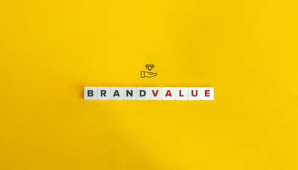 Brand Value Banner. Block letters on bright orange background. Minimal aesthetics.