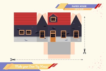 Make your own toy house paper craft vector assembly model suitable for education, fun and multiple purpose