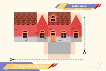 Make your own toy house paper craft vector assembly model suitable for education, fun and multiple purpose