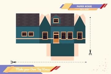 Make your own toy house paper craft vector assembly model suitable for education, fun and multiple purpose