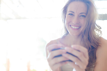 Woman using cell phone