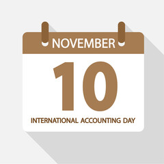 10 november on the calendar international day of accounting, vector art illustration.