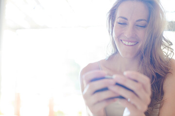 Woman using cell phone