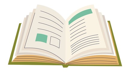 School book or encyclopedia with pictures vector