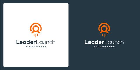 inspiration for the shape of a leader's logo and launch logo. premium vector