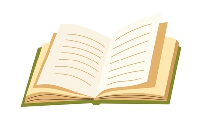 Opened book with blank pages, notebook or diary