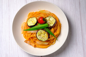 夏野菜のスパゲティ ナポリタン