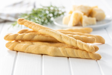 Grissini sticks. Traditional italian bread sticks.