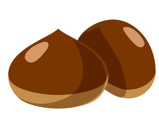 	栗　秋の味覚 秋の風物詩アイコン/イラスト素材