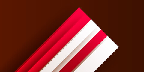 Fototapeta premium Modern red and white contrast stripe design background. Vector abstract graphic design Banner Pattern background template.