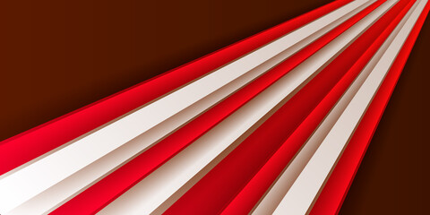 Fototapeta na wymiar Modern Simple 3D Red White Abstract Background Presentation Design 