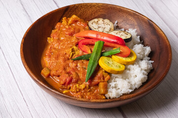 カレーライス 夏野菜のスパイスカレー