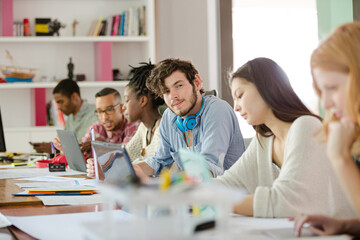 Fototapeta premium People working at conference table in office