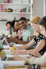 Fototapeta premium People working at conference table in office