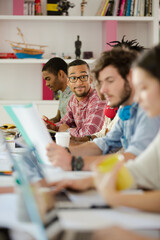 Fototapeta premium People working at conference table in office