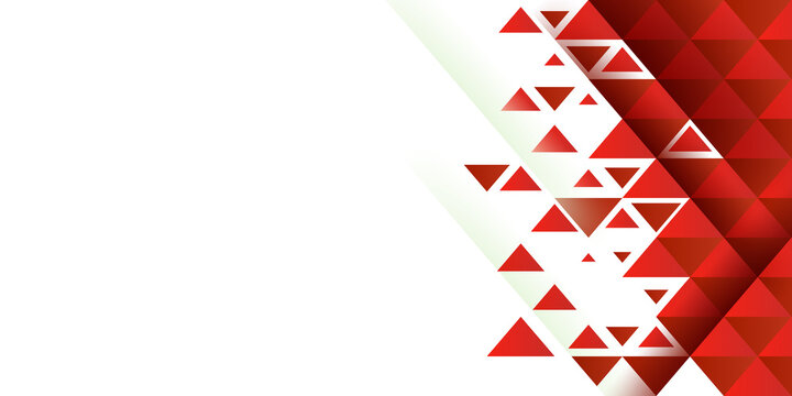 Abstract red triangle shape particle background. Geometric red white triangle texture background