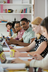 Fototapeta premium People working at conference table in office