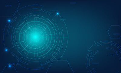Obraz premium Abstract Line Bakground of Redial circle with shine light element. Circular template for design about science or enginerring innovation. Blank space for create information.