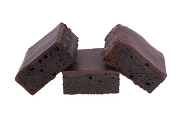 american chocolate brownie cake isolated