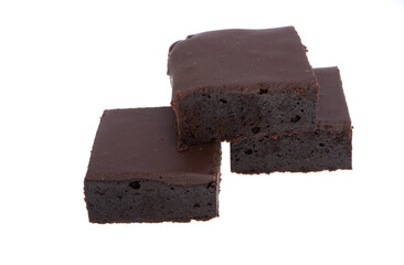 american chocolate brownie cake isolated