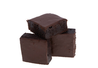 american chocolate brownie cake isolated