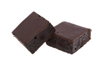 american chocolate brownie cake isolated