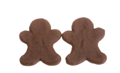christmas chocolate men isolated