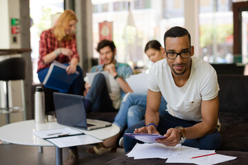 Man using digital tablet in office