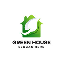 Green House Gradient Logo Design